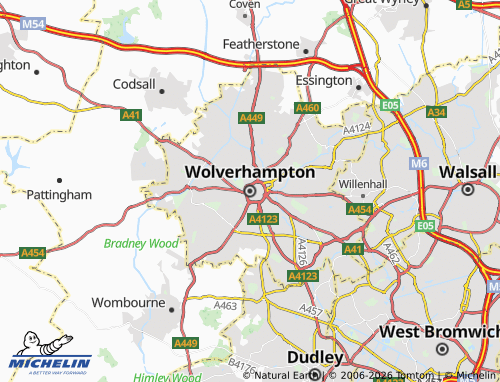 Carte MICHELIN Wolverhampton - ViaMichelin