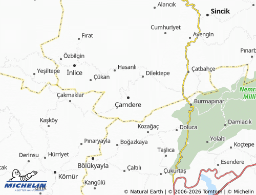 MICHELIN Çamdere map - ViaMichelin