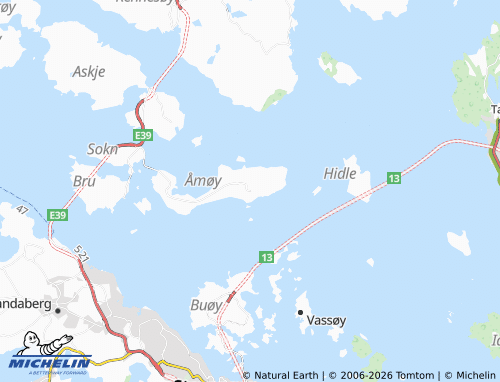 MICHELIN-Landkarte Austre Åmøy - ViaMichelin