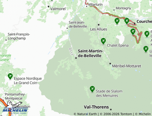 Mappa MICHELIN Saint-Martin-de-Belleville - ViaMichelin