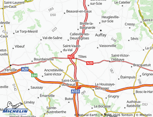 MICHELIN Tôtes map - ViaMichelin