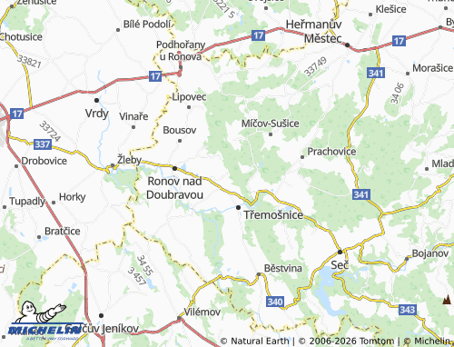 Mappa MICHELIN Lhůty - ViaMichelin