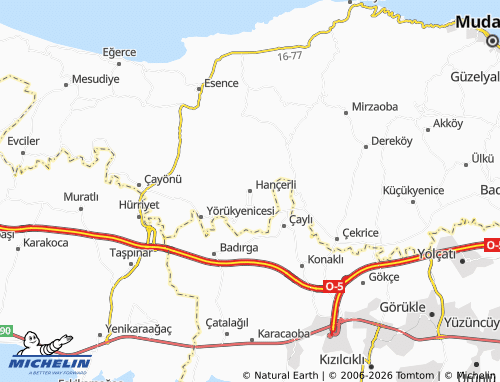 MICHELIN-Landkarte Hançerli - ViaMichelin