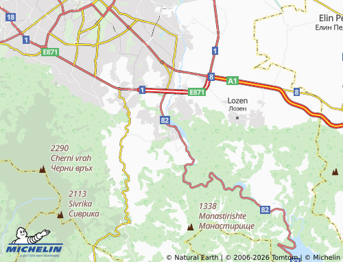 Kaart MICHELIN Pancharevo - ViaMichelin