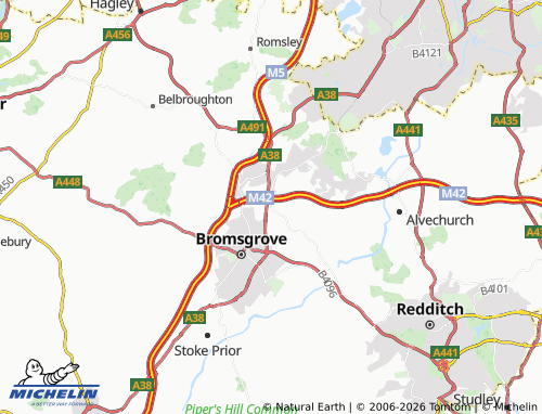 Carte MICHELIN Lickey End - ViaMichelin