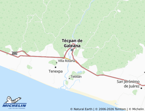 Mappa MICHELIN Técpan de Galeana Centro - ViaMichelin