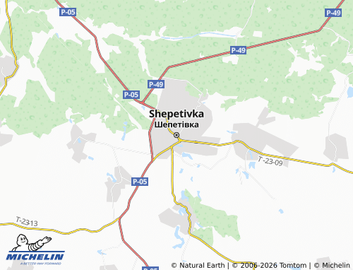 MICHELIN Shepetivka map - ViaMichelin