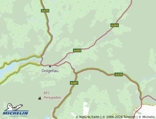 Mappa MICHELIN Brithdir and Llanfachreth - ViaMichelin