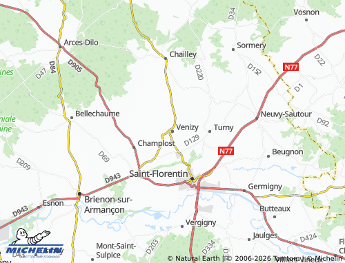 Kaart MICHELIN Venizy - ViaMichelin