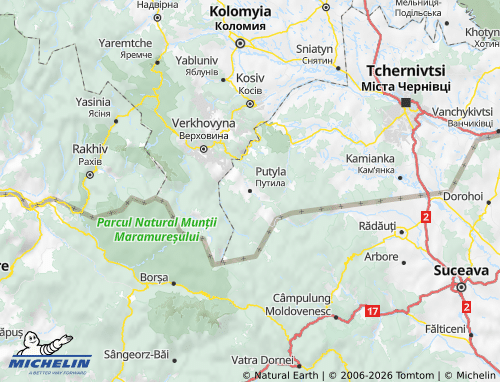 Mappa MICHELIN Vyzhnytskyi raion - ViaMichelin