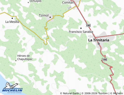 Mappa MICHELIN Los Baños San Francisco Uninajab - ViaMichelin