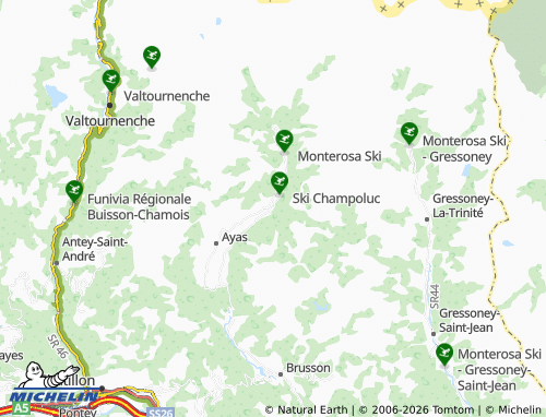Carte MICHELIN Champoluc - ViaMichelin