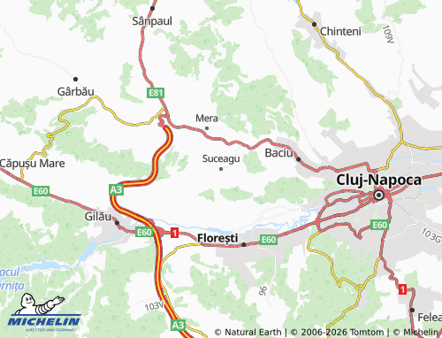 MICHELIN Suceagu map - ViaMichelin