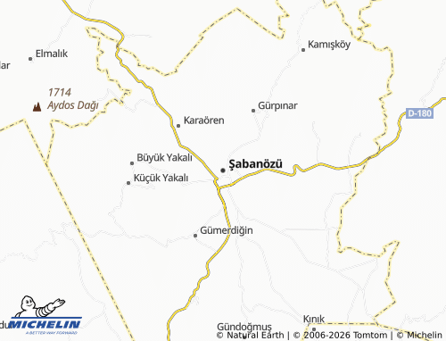 MICHELIN Şabanözü map - ViaMichelin