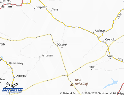 Mappa MICHELIN Düşecek - ViaMichelin