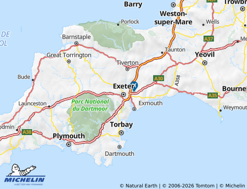 Carte MICHELIN Devon - ViaMichelin