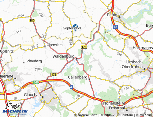 MICHELIN Waldenburg map - ViaMichelin