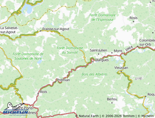Mappa MICHELIN Saint-Vincent-d'Olargues - ViaMichelin