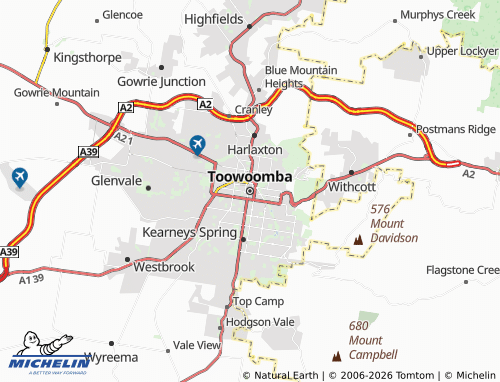 MICHELIN-Landkarte Toowoomba - ViaMichelin