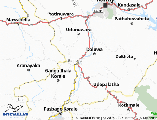 MICHELIN Gampola East map - ViaMichelin