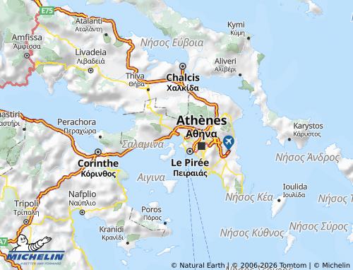 Carte MICHELIN Attique Occidentale - ViaMichelin