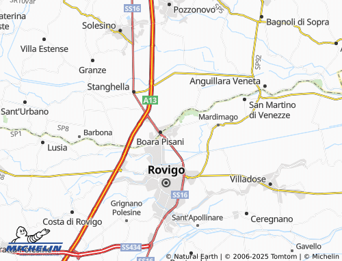 MICHELIN Boara Polesine map - ViaMichelin