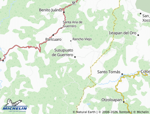 MICHELIN Susupuato de Guerrero map - ViaMichelin