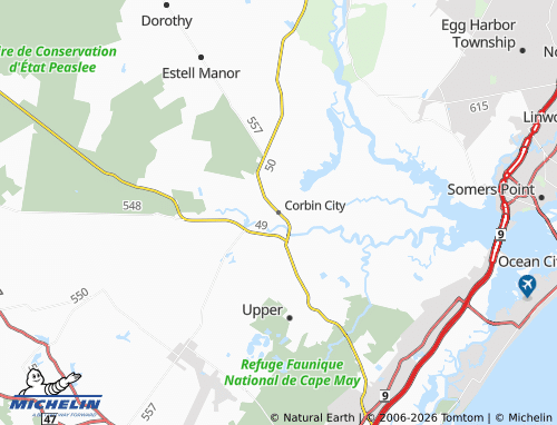 Mappa MICHELIN Corbin City - ViaMichelin