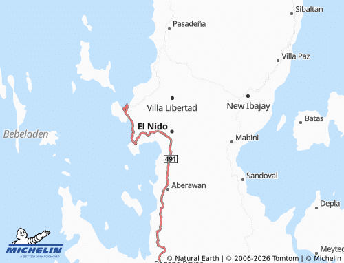Kaart MICHELIN El Nido - ViaMichelin