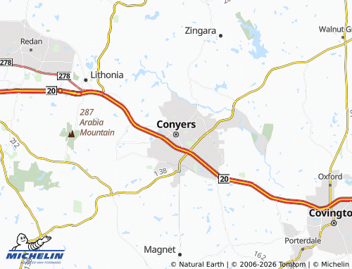 Mapa MICHELIN Conyers - ViaMichelin