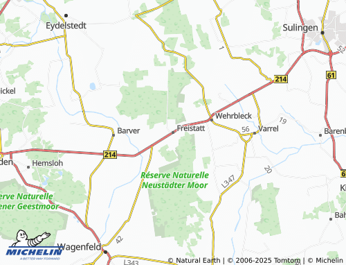MICHELIN Freistatt map - ViaMichelin