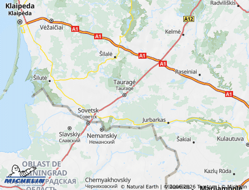 Mappa MICHELIN Taurage Contea - ViaMichelin