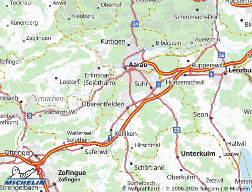 MICHELIN-Landkarte Unterentfelden - ViaMichelin