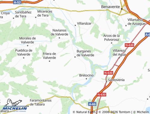 MICHELIN Burganes de Valverde map - ViaMichelin