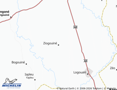 MICHELIN-Landkarte Ziogouiné - ViaMichelin