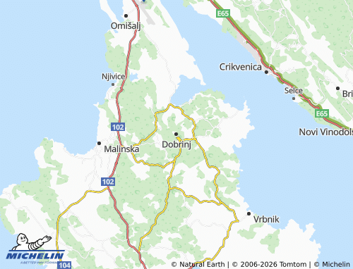 Mapa MICHELIN Dobrinj - ViaMichelin