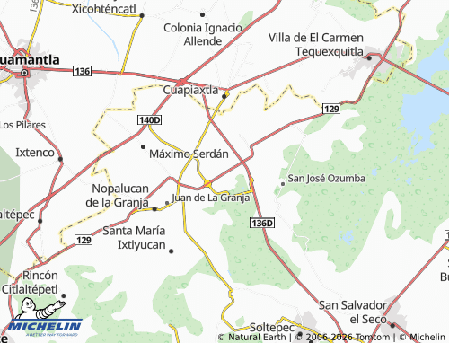 MICHELIN San José Chiapa map - ViaMichelin