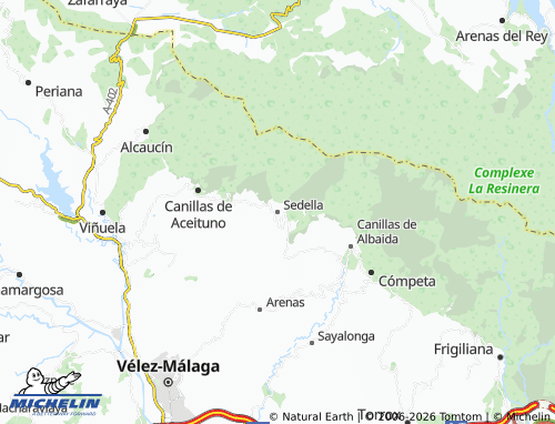 MICHELIN Sedella map - ViaMichelin