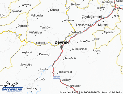 MICHELIN-Landkarte Devrek - ViaMichelin
