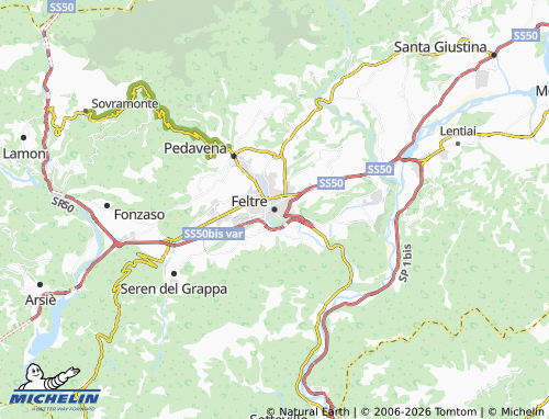 Mapa MICHELIN Feltre - ViaMichelin