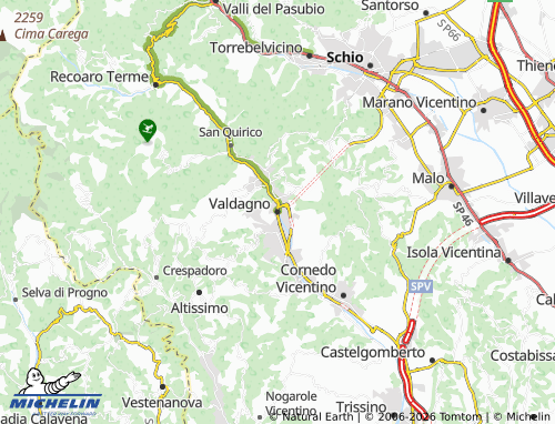 MICHELIN Valdagno map - ViaMichelin