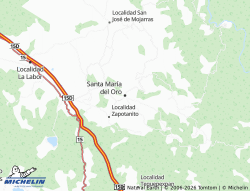 MICHELIN Santa María del Oro map - ViaMichelin