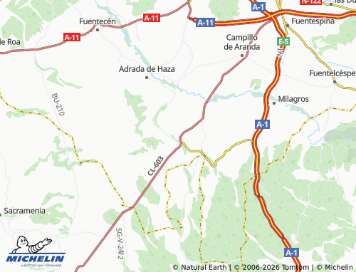 MICHELIN Moradillo de Roa map - ViaMichelin