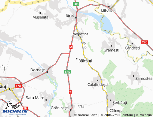 MICHELIN Bălcăuți map - ViaMichelin