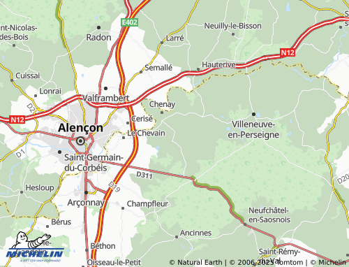 MICHELIN Lignières-la-Carelle map - ViaMichelin