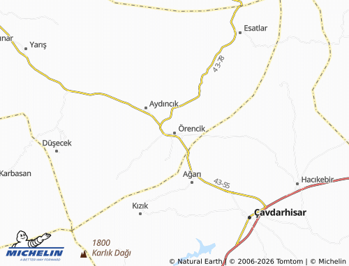 MICHELIN Örencik map - ViaMichelin