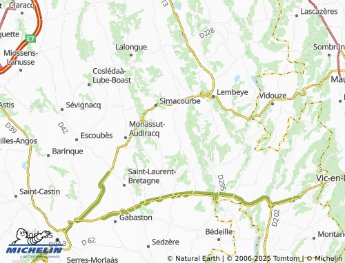 MICHELIN Maspie-Lalonquère-Juillacq map - ViaMichelin