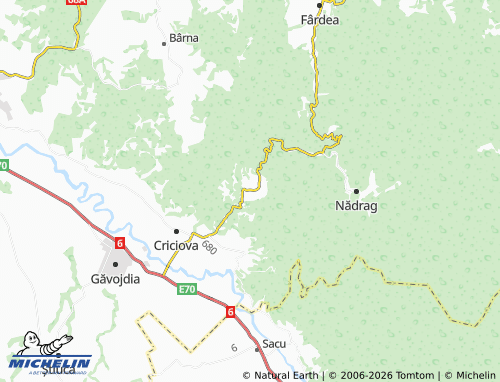 MICHELIN Crivina map - ViaMichelin