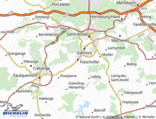 MICHELIN Folschviller map - ViaMichelin