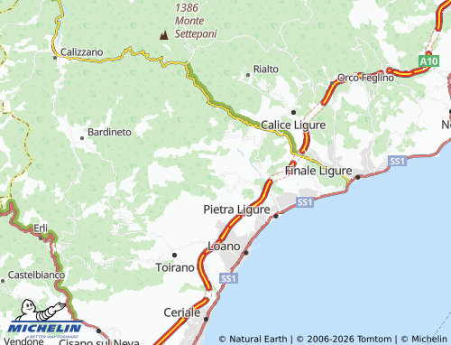 Carte MICHELIN Giustenice - ViaMichelin